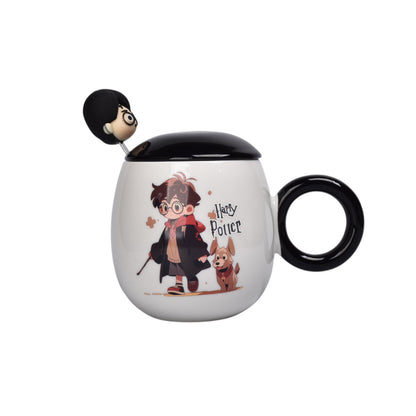 MUG POCILLO CON TAPA CERAMICA PERSONAJE 380ML DIM:10X6