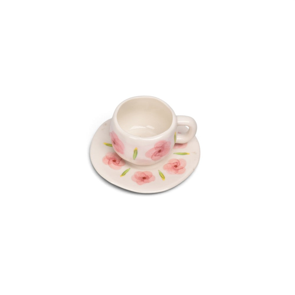 pocillo set con plato 140ml ceramica