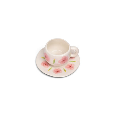 POCILLO SET CON PLATO 140ML CERAMICA