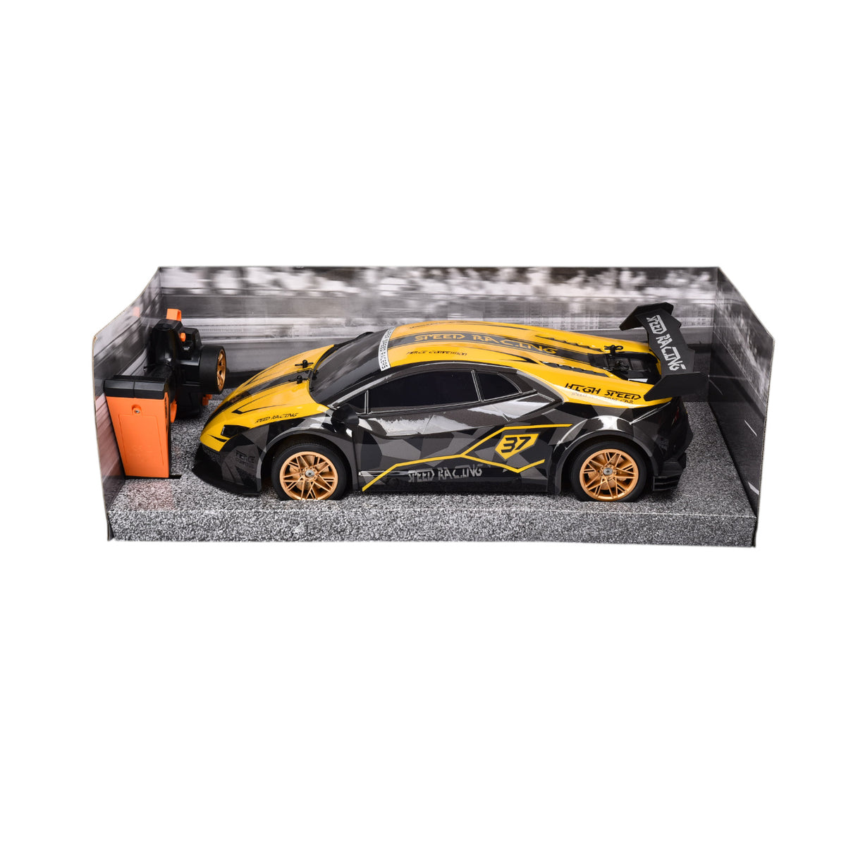juguete carro deportivo con control remoto dim:56x24x19