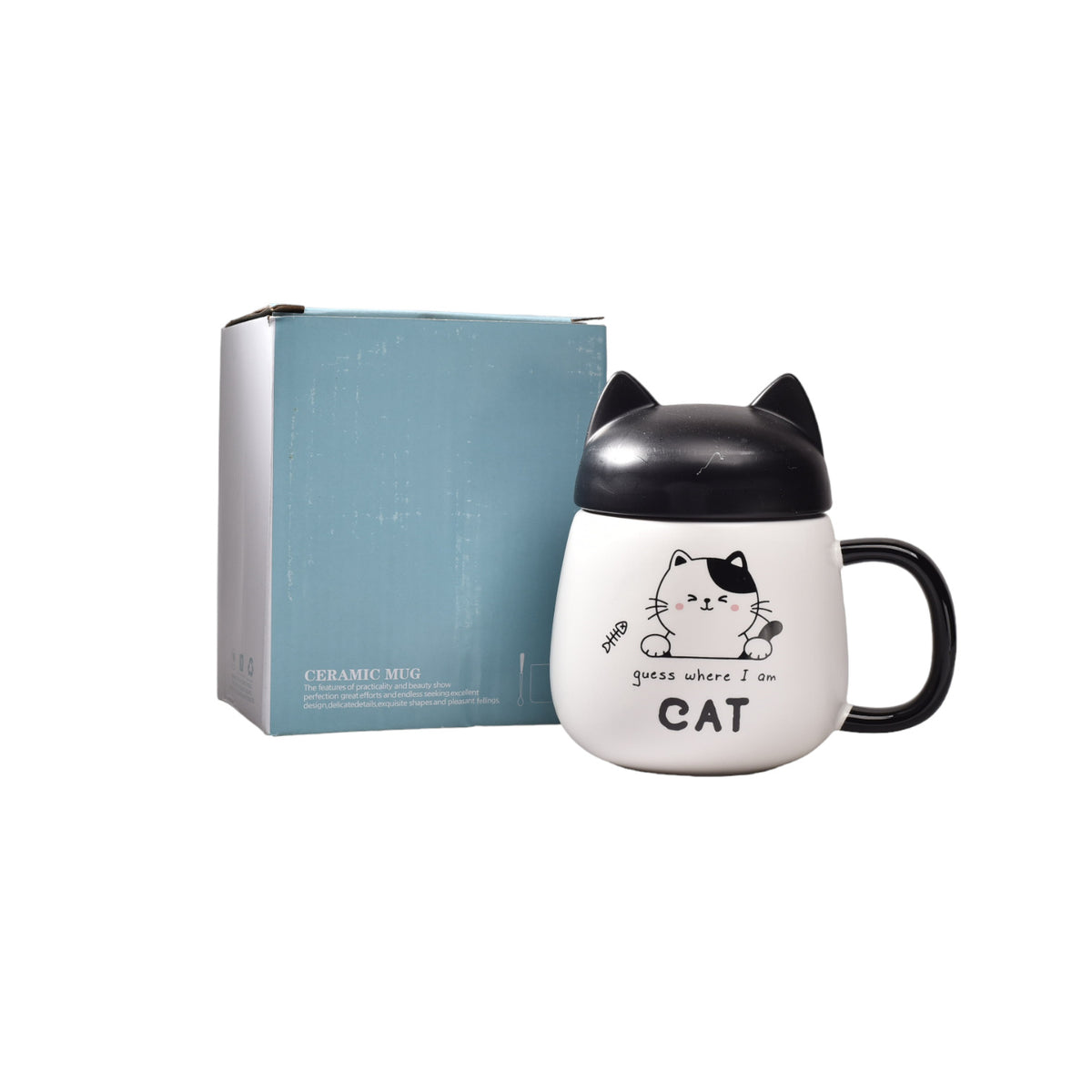 mug pocillo ceramica forma  de gato 500ml dim:10*10*13