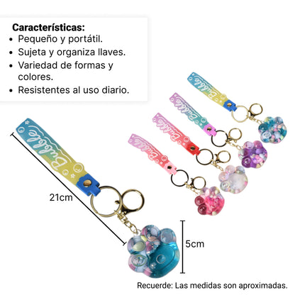 LLAVERO PLASTICO FORMA DE HUELLA VARIOS COLORES DIM:5X4X2