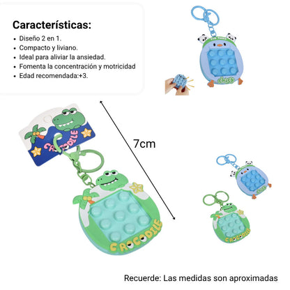 LLAVERO PLASTICO FORMA DE JUEGO AZUL VERDE DIM:7X6X1