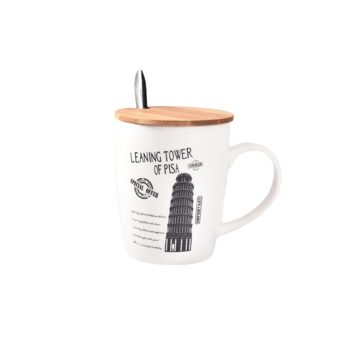 mug pocillo con cuchara ceramica